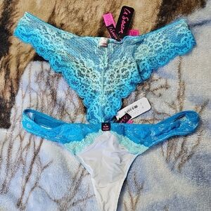 La Senza Turquoise Lace Panty Set BNWT